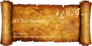 Öhl Gergő névjegykártya